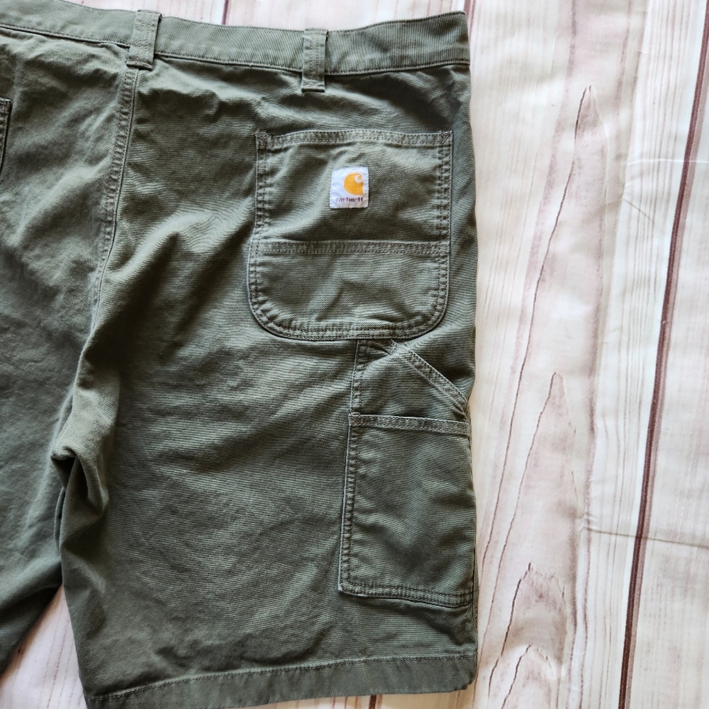 Carhartt Rugged Flex Relaxed Fit Canvas Utility Work Short Olive, Men's Size 44 - Picture 4 of 9